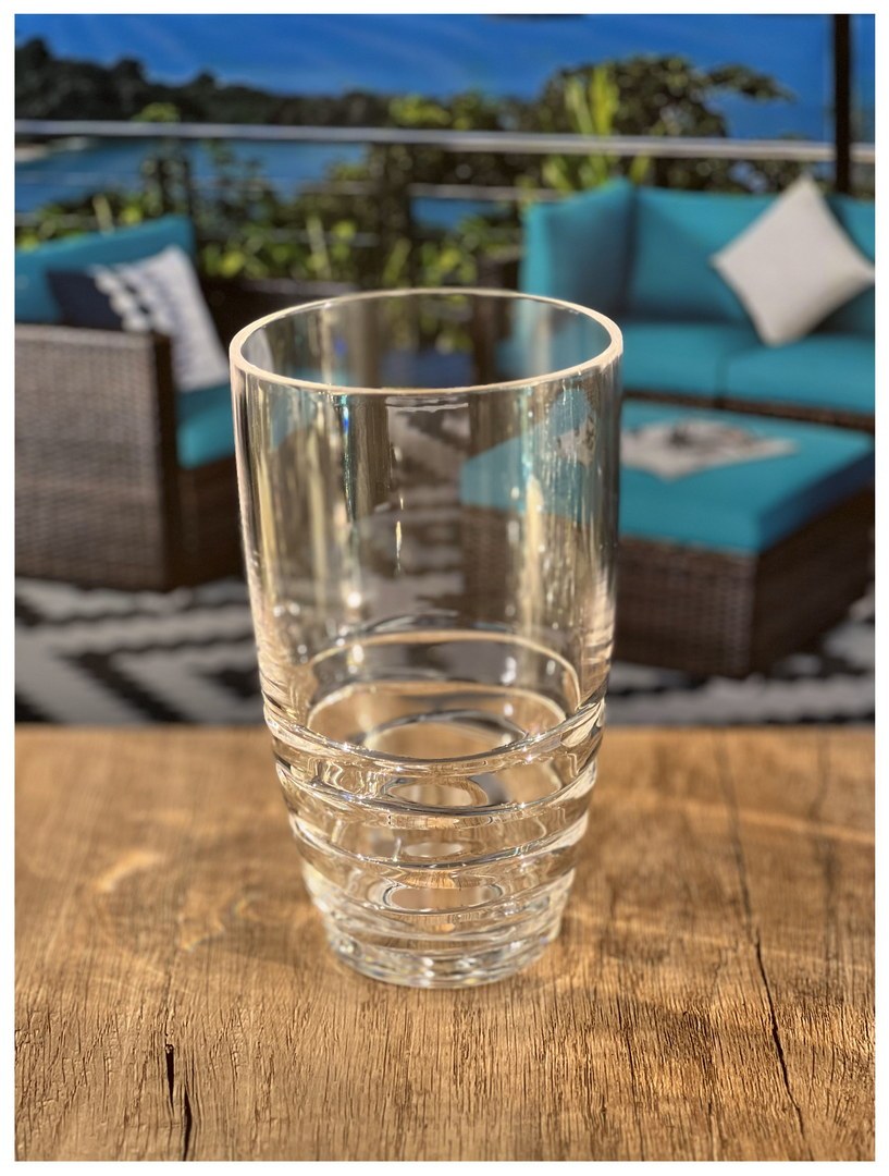 Swirl Acrylic Glasses Drinking Set Of 4 20Oz , Plastic Drinking Glasses, Bpa Free Cocktail Glasses, Drinkware Set, Hi Ball Plastic Water Tumblers Clear Acrylic