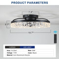 Ceiling Fan With Lights Dimmable Led Black Aluminium Iron