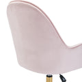 Velvet Home Office Chair With Wheels, Cute Chair With Side Arms And Gold Metal Base For Living Room, Bedroom,And Vanity Room,Bling Desk Nail Desk For Women,Adjustable Height,Pink Pink Velvet