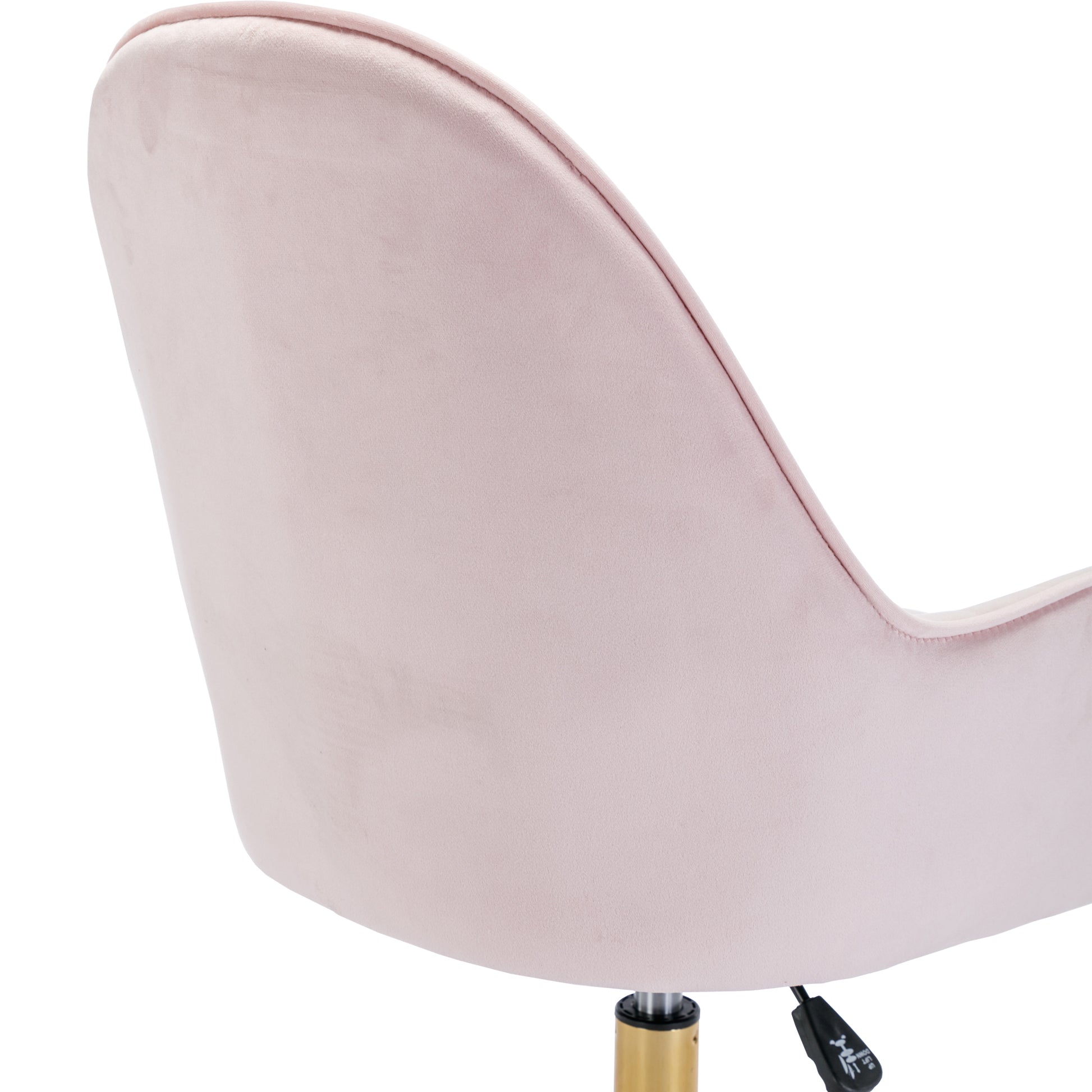Velvet Home Office Chair With Wheels, Cute Chair With Side Arms And Gold Metal Base For Living Room, Bedroom,And Vanity Room,Bling Desk Nail Desk For Women,Adjustable Height,Pink Pink Velvet