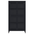Four Glass Door Storage Cabinet With Adjustable Shelves And Feet Cold Rolled Steel Sideboard Furniture For Living Room Kitchen Black 3 4 Shelves Black Tempered Glass