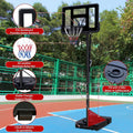 Teenagers Portable Basketball Hoop Height Adjustable Basketball Hoop Stand 7.5Ft 10Ft With 44 Inch Backboard And Wheels For Adults Teens Balls Sports Black Garden & Outdoor Sporty Iron
