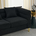 60Inch Oversized 2 Seater Sectional Sofa, Living Room Comfort Fabric Sectional Sofa Deep Seating Sectional Sofa, Soft Sitting With 2 Pillows For Living Room, Bedroom, Office, Black Teddy W834S00030 Black Primary Living Space American Design Foam Fabric 2