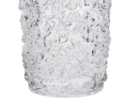 Paisley Acrylic Glasses Drinking Set Of 4 Hi Ball 17Oz , Plastic Drinking Glasses, Bpa Free Cocktail Glasses, Drinkware Set, Drinking Water Glasses Clear Acrylic