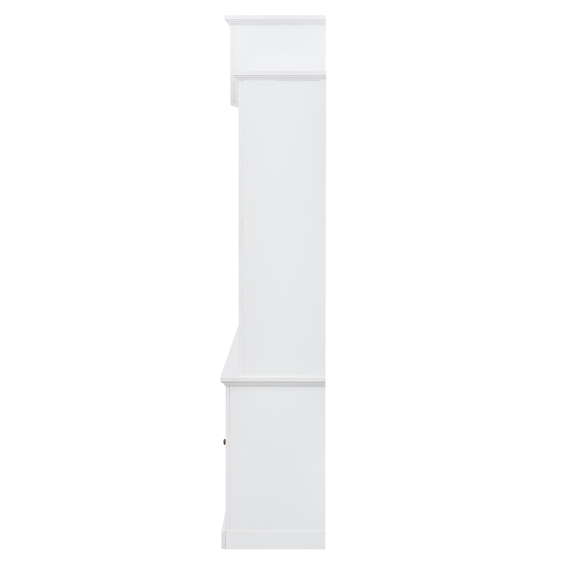 Minimalism Entertainment Wall Unit With Bridge, Modern Tv Console Table For Tvs Up To 70", Multifunctional Tv Stand With Tempered Glass Door, White Old Sku: Sd000009Aak White 70 79 Inches Particle Board