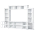 Minimalism Entertainment Wall Unit With Bridge, Modern Tv Console Table For Tvs Up To 70