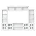 Minimalism Entertainment Wall Unit With Bridge, Modern Tv Console Table For Tvs Up To 70