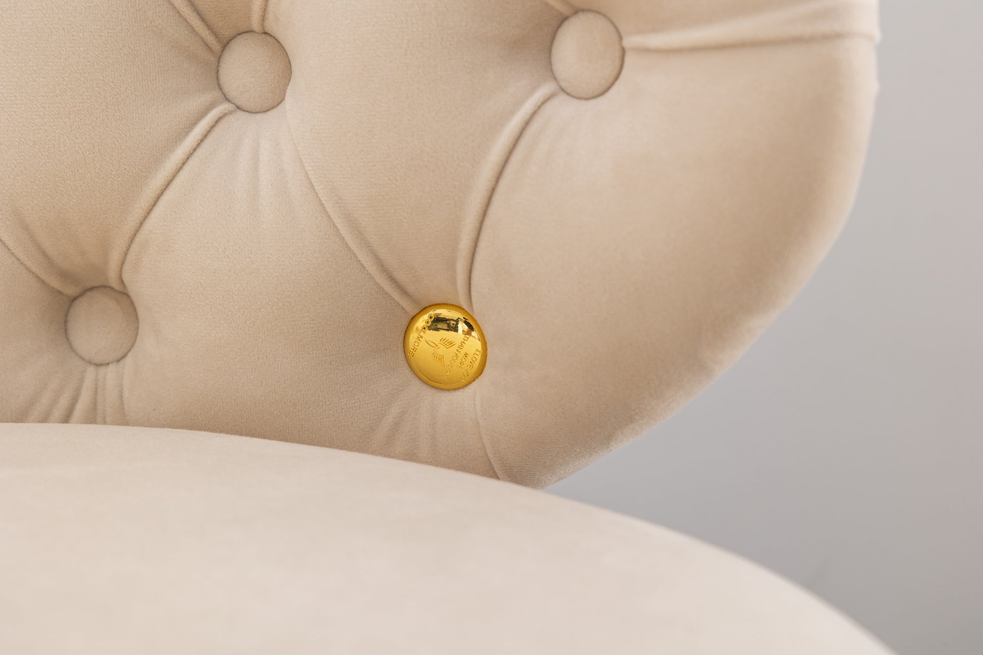 Coolmore Counter Height Bar Stools Set Of 2 For Kitchen Counter Solid Wood Legs With A Fixed Height Of 360 Degrees Beige Velvet