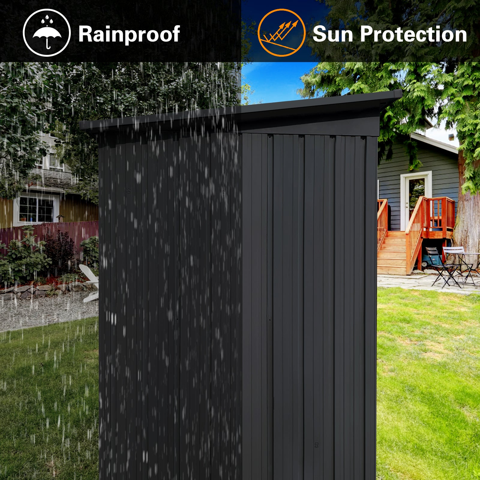 Metal Garden Sheds 4Ftx6Ft Outdoor Black Black Metal