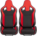 Racing Seatbucket Seats Black Red Vinyl