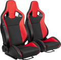 Racing Seatbucket Seats Black Red Vinyl