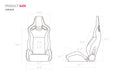 Racing Seatbucket Seats Black Red Vinyl
