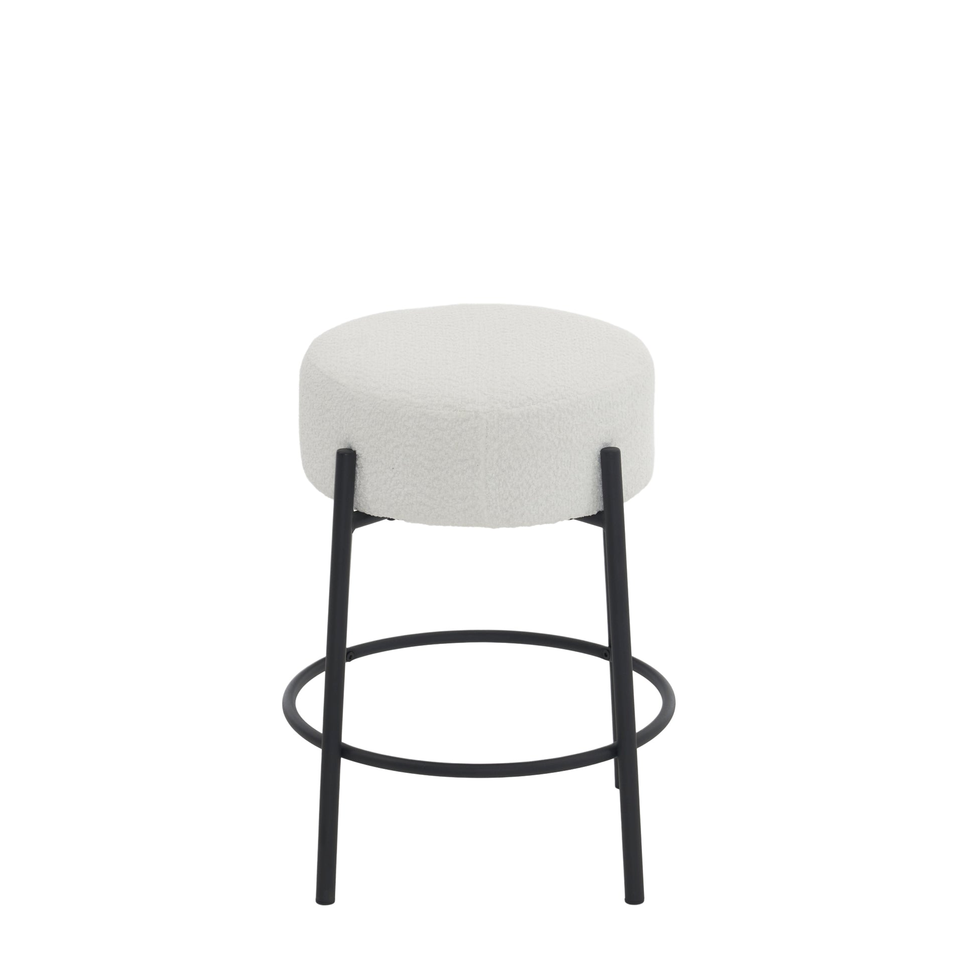 24" Tall, Round Bar Stools, Set Of 2 Contemporary Upholstered Dining Stools For Kitchens, Coffee Shops And Bar Stores Includes Sturdy Hardware Support Legs Beige Foam