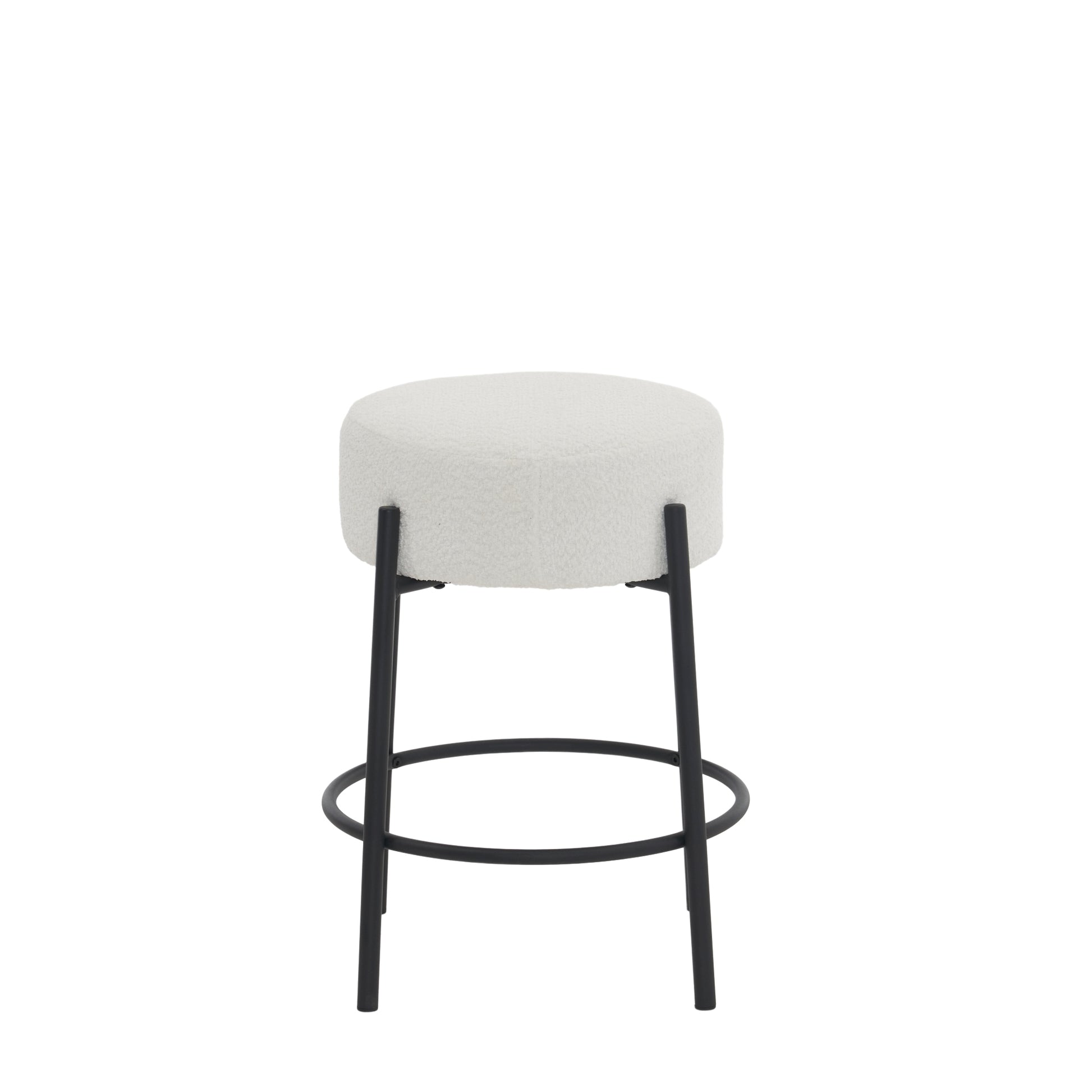 24" Tall, Round Bar Stools, Set Of 2 Contemporary Upholstered Dining Stools For Kitchens, Coffee Shops And Bar Stores Includes Sturdy Hardware Support Legs Beige Foam