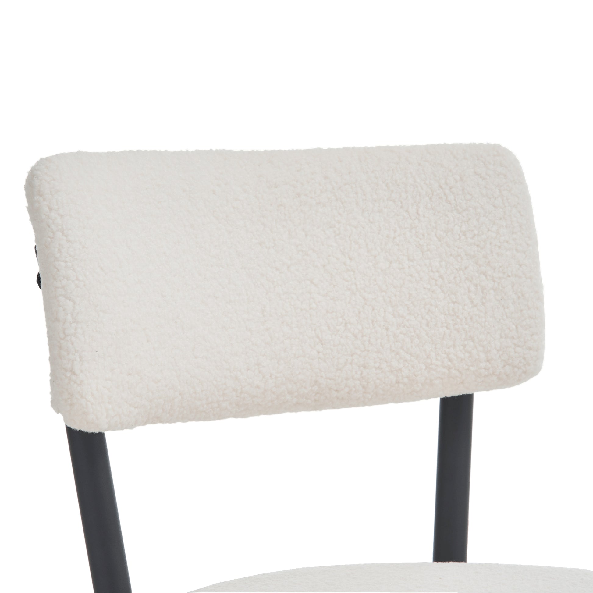 Set Of 2 Modern Teddy Fabric Upholstered Bar Stools Metal Base High Stool Suitable For Kitchen, Dining And Living Room Beige Stylish And Comfortable Island Seating Beige Metal