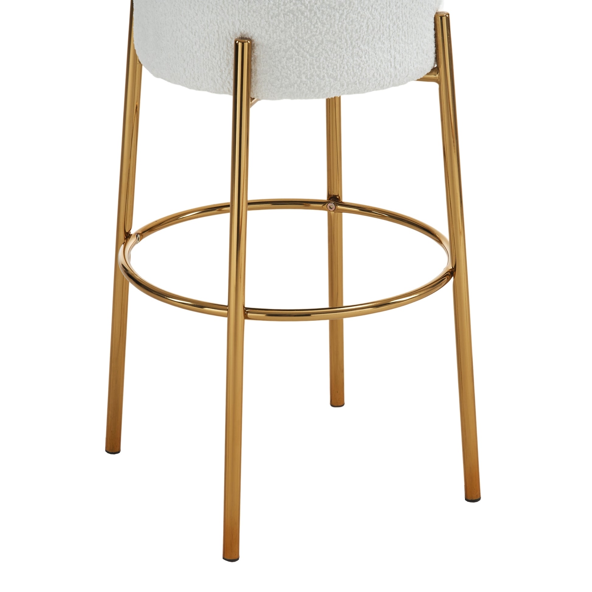 30" Tall, Round High Bar Stools, Set Of 2 Contemporary Upholstered Dining Stools For Kitchens, Coffee Shops And Bar Stores Includes Sturdy Hardware Support Legs Beige Foam