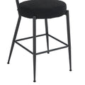 Set Of 2 Modern Teddy Fabric Upholstered Bar Stools Metal Base High Stool Suitable For Kitchen, Dining And Living Room Black Stylish And Comfortable Island Seating Black Metal