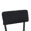 Set Of 2 Modern Teddy Fabric Upholstered Bar Stools Metal Base High Stool Suitable For Kitchen, Dining And Living Room Black Stylish And Comfortable Island Seating Black Metal