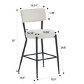 Set Of 4 Modern Teddy Fabric Upholstered Bar Stools Metal Base High Stool Suitable For Kitchen, Dining And Living Room Beige Stylish And Comfortable Island Seating Beige Metal