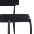 Set Of 2 Modern Teddy Fabric Upholstered Bar Stools Metal Base High Stool Suitable For Kitchen, Dining And Living Room Black Stylish And Comfortable Island Seating Black Metal