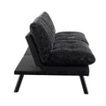 Convertible Sofa Bed Loveseat Futon Bedadjustable Lounge Couch With Metal Legs,Futon Sets For Compact Living Space Chenille Black Upholstered
