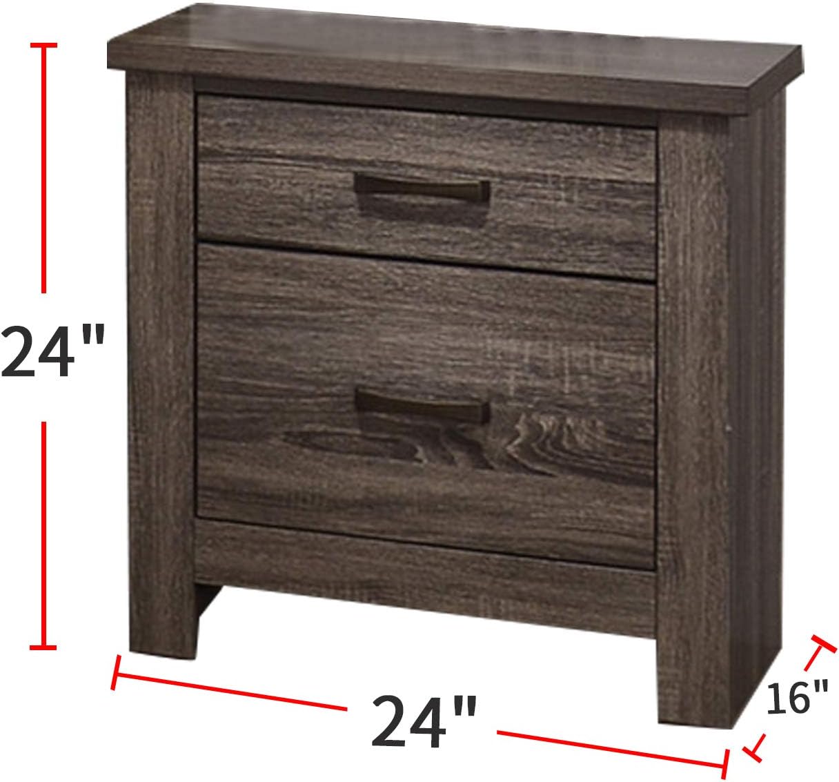 Natural Finish Striking Wooden Nightstand Bedside Table 2X Drawers Storage Bedroom Furniture Natural 2 Drawers Bedroom Bedside Cabinet Contemporary,Modern,Transitional Dovetail Joints Natural Finish Solid Wood