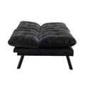 Convertible Sofa Bed Loveseat Futon Bedadjustable Lounge Couch With Metal Legs,Futon Sets For Compact Living Space Chenille Black Upholstered