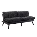 Convertible Sofa Bed Loveseat Futon Bedadjustable Lounge Couch With Metal Legs,Futon Sets For Compact Living Space Chenille Black Upholstered