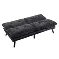 Convertible Sofa Bed Loveseat Futon Bedadjustable Lounge Couch With Metal Legs,Futon Sets For Compact Living Space Chenille Black Upholstered