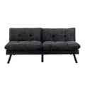 Convertible Sofa Bed Loveseat Futon Bedadjustable Lounge Couch With Metal Legs,Futon Sets For Compact Living Space Chenille Black Upholstered