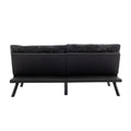 Convertible Sofa Bed Loveseat Futon Bedadjustable Lounge Couch With Metal Legs,Futon Sets For Compact Living Space Chenille Black Upholstered