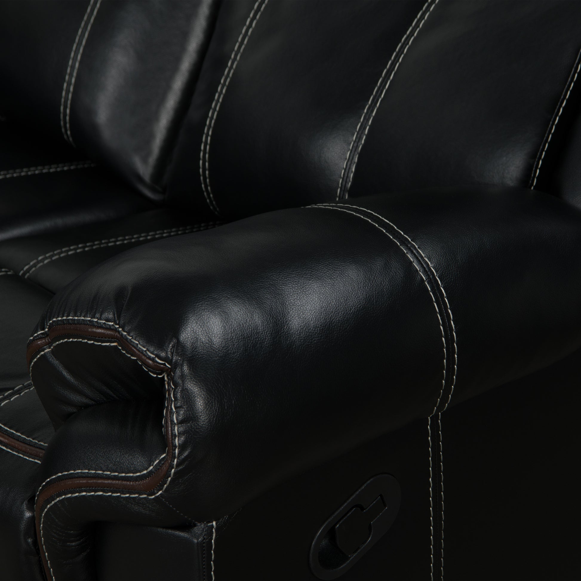 Home Theater Seating Manual Recliner With Cup Holder, Hide Away Storage, 2 Usb Ports And 2 Power Sockets For Living Room, Home Theater, Black Black Foam Pu