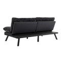 Convertible Sofa Bed Loveseat Futon Bedadjustable Lounge Couch With Metal Legs,Futon Sets For Compact Living Space Chenille Black Upholstered