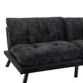 Convertible Sofa Bed Loveseat Futon Bedadjustable Lounge Couch With Metal Legs,Futon Sets For Compact Living Space Chenille Black Upholstered