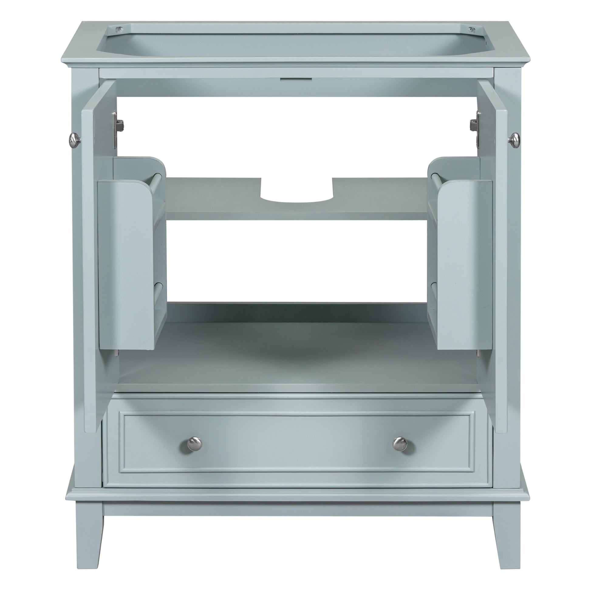 30" Bathroom Vanity Without Sink, Base Only, Multi Functional Bathroom Cabinet With Doors And Drawer, Solid Frame And Mdf Board, Green Green Solid Wood Mdf