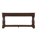 63Inch Long Wood Console Table With 3 Drawers And 1 Bottom Shelf For Entryway Hallway Easy Assembly Extra Thick Sofa Table Light Espresso Espresso Distressed Finish Primary Living Space American Design Pine Drawers Console Tables Pine