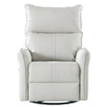 Rocking Recliner Chair,360 Degree Swivel Nursery Rocking Chair,Glider Chair,Modern Small Rocking Swivel Recliner Chair For Bedroom,Living Room Chair Home Theater Seat,Side Pocket Light Gray Solid Light Brown Primary Living Space Push Button Rubberwood