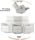 Rocking Recliner Chair,360 Degree Swivel Nursery Rocking Chair,Glider Chair,Modern Small Rocking Swivel Recliner Chair For Bedroom,Living Room Chair Home Theater Seat,Side Pocket Light Gray Solid Light Brown Primary Living Space Push Button Rubberwood