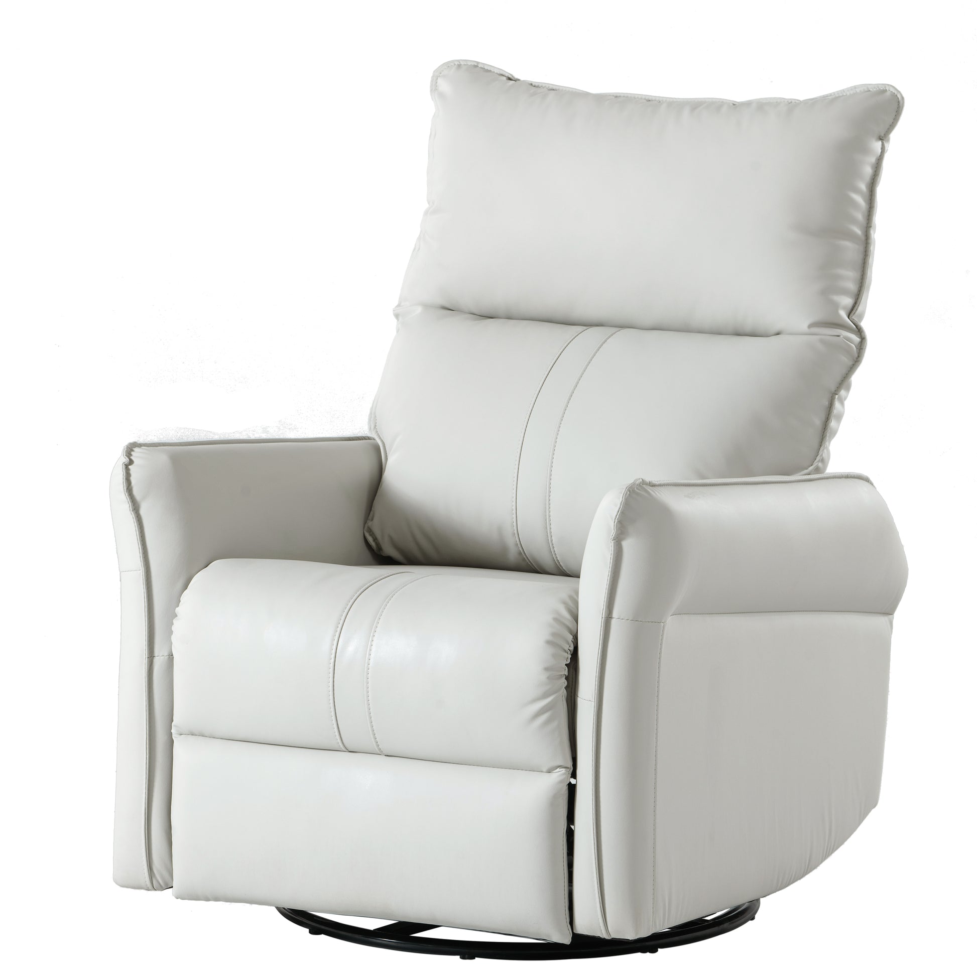Rocking Recliner Chair,360 Degree Swivel Nursery Rocking Chair,Glider Chair,Modern Small Rocking Swivel Recliner Chair For Bedroom,Living Room Chair Home Theater Seat,Side Pocket Light Gray Solid Light Brown Primary Living Space Push Button Rubberwood