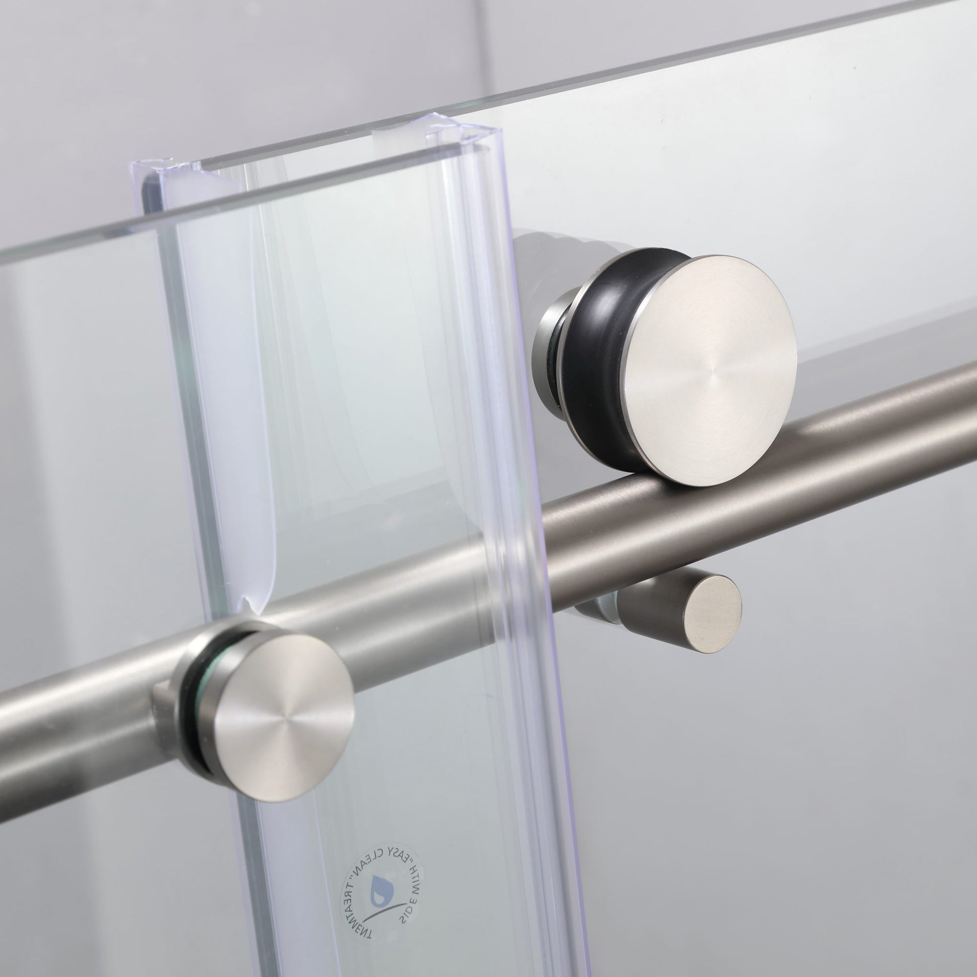 Frameless Shower Doors 60" Width X 76"Height With 3 8" 10Mm Clear Tempered Glass, Brushed Nicel Finish Brushed Nickel Bathroom American Design Stainless Steel Tempered Glass