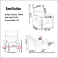 Rocking Recliner Chair,360 Degree Swivel Nursery Rocking Chair,Glider Chair,Modern Small Rocking Swivel Recliner Chair For Bedroom,Living Room Chair Home Theater Seat,Side Pocket Light Gray Solid Light Brown Primary Living Space Push Button Rubberwood