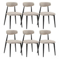 Set Of 6 Dining Chairsupholstered Chairs With Metal Legs For Kitchen Dining Room,Light Grey Light Grey Foam Metal