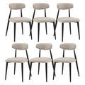 Set Of 6 Dining Chairsupholstered Chairs With Metal Legs For Kitchen Dining Room,Light Grey Light Grey Foam Metal