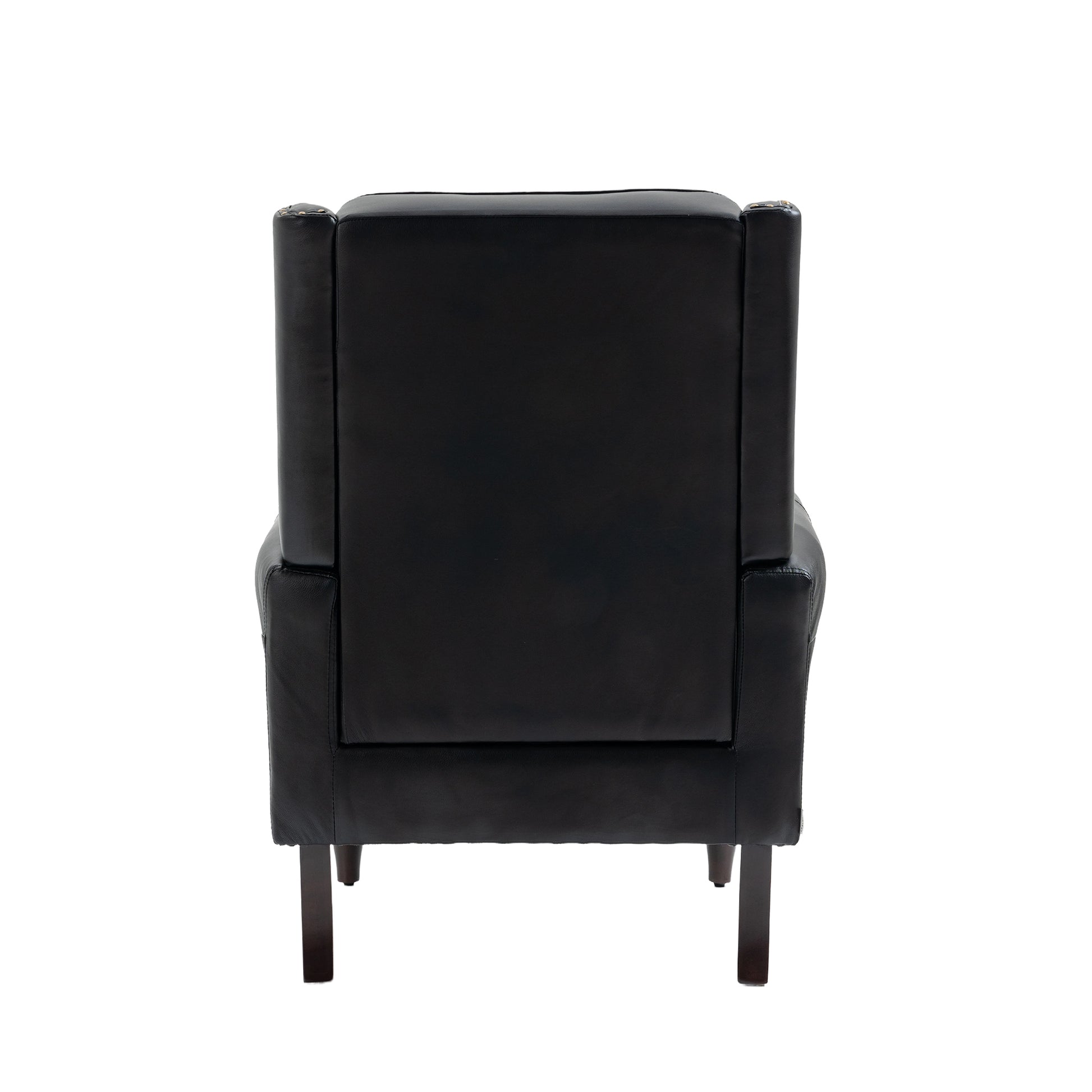 Coolmore Wood Frame Armchair, Modern Accent Chair Lounge Chair With Sturdy Wood Legs For Living Room Bedroom Black Pu Black Pu Foam Pu Leather
