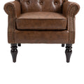 Coolmore Wood Frame Armchair, Modern Accent Chair Lounge Chair With Sturdy Wood Legs For Living Room Bedroom Brown Pu Brown Pu Foam Pu Leather