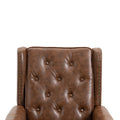 Coolmore Wood Frame Armchair, Modern Accent Chair Lounge Chair With Sturdy Wood Legs For Living Room Bedroom Brown Pu Brown Pu Foam Pu Leather