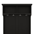 Hall Tree With Storage Shoe Bench For Entryway And Hallway, 4 In 1 Design Coat Racks With 4 Hooks For Living Room, Black Black Mdf