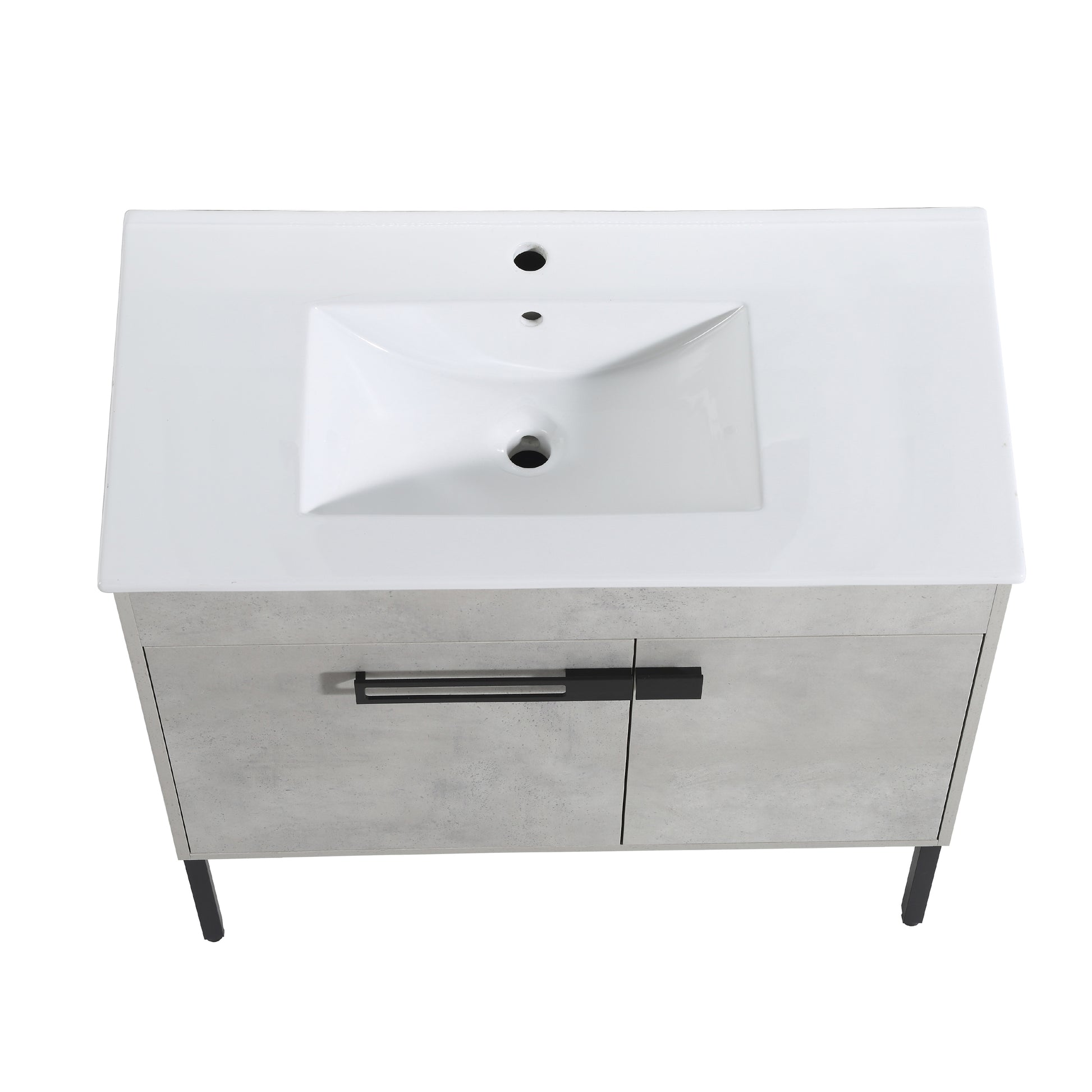 36 Inch Bathroom Vanity With Sink, Freestanding Bathroom Vanity Or Floating Is Optional Conversion 00336Cg 1 F Bl9090B Kd Packing Cement Grey 2 Bathroom Freestanding Modern Plywood
