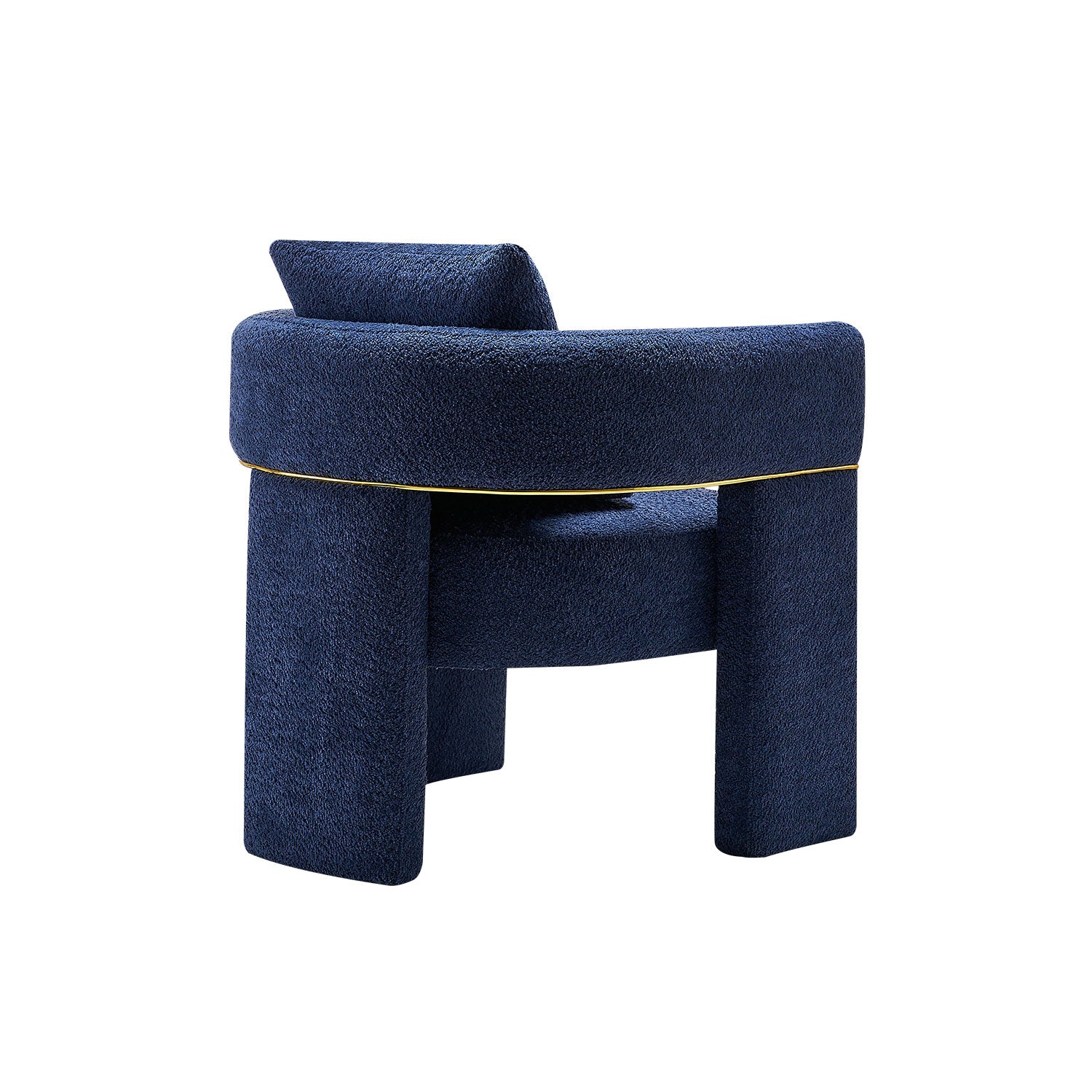 30.51" Wide Boucle Upholstered Accent Chair Navy Primary Living Space Modern Fiber Foam And Polyester Fiber Pad Boucle