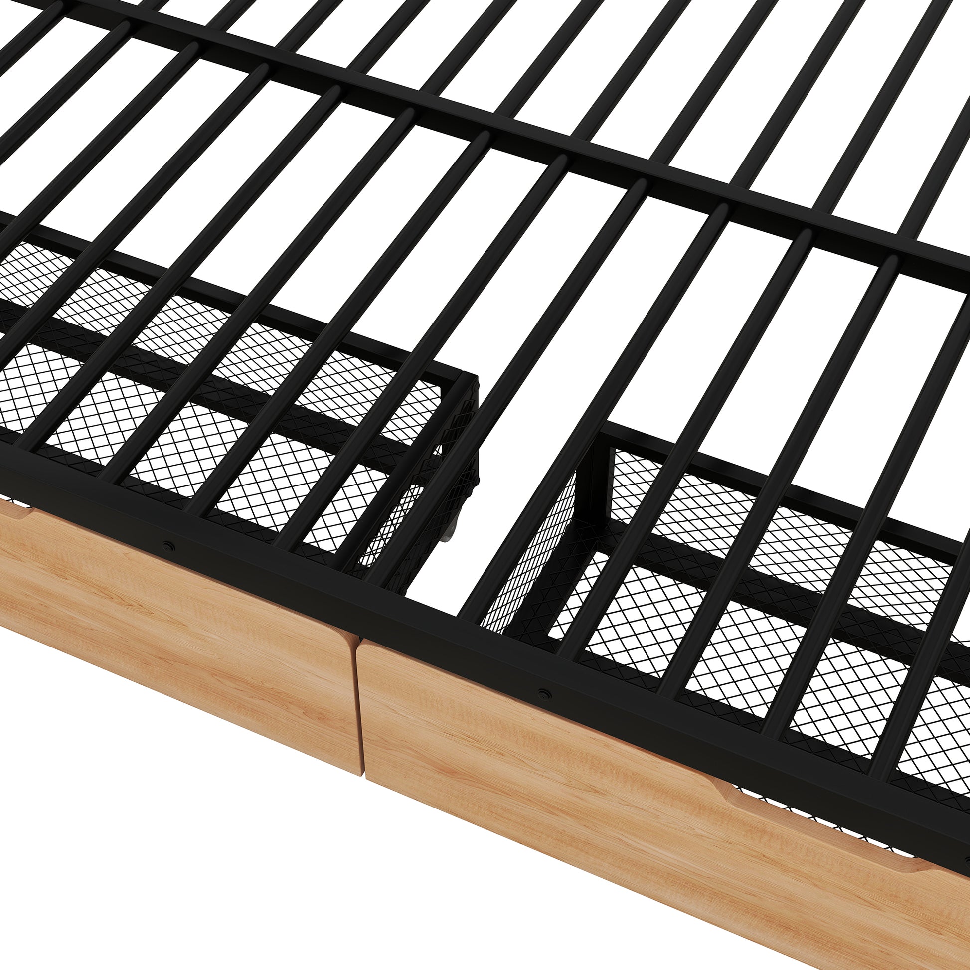 Metal Full Size Convertible Bunk Bed With 2 Drawers, Black Box Spring Not Required Full Black Metal Bedroom Bed Frame Metal & Wood